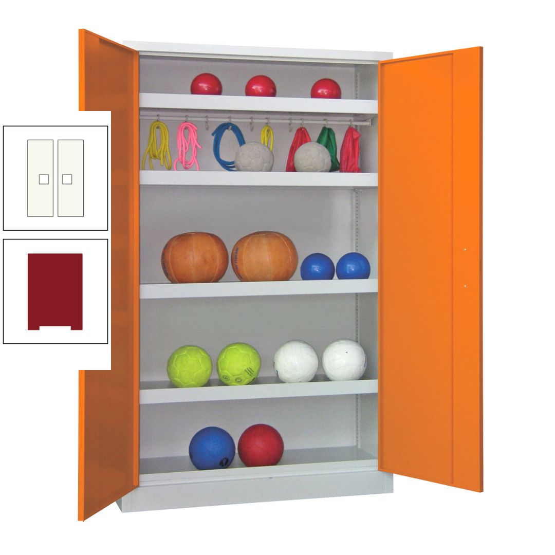 Ballschrank - Vollblechtüren - 4 Böden - 1 Hakenleiste - 1.950x1.200x500 mm (HxBxT) - anthrazitgrau
