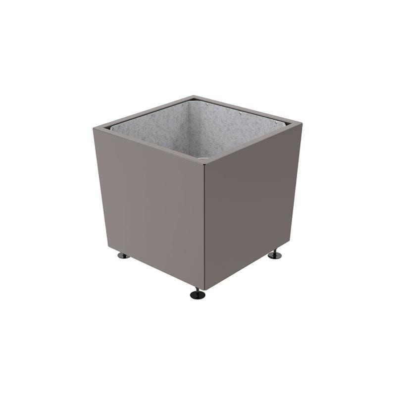 Pflanzkübel, 2 mm Stahlblech fvz, innen Blech feuerverzinkt mit Verladungsgriffen, verstellbare Füße, 760 x 785 x 785 mm (HxBxT), enzianblau