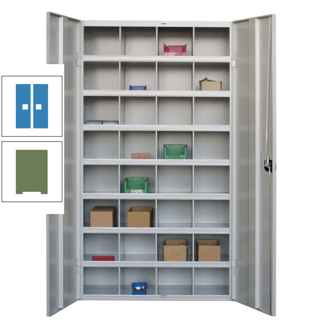 Fächerschrank - Sortierstation - Büroschrank - 32 Fächer - 1.800 x 1.000 x 530 mm (HxBxT) - Materialschrank - anthrazitgrau