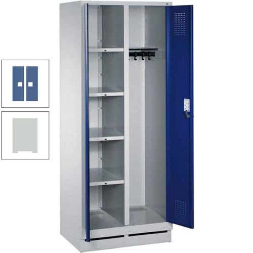 Mehrzweckschrank, Doppeltüren, Füße, 2 Abteile a 300 mm, Korpus anthrazitgrau, Tür anthrazitgrau, 1.800 x 600 x 500 mm (HxBxT)