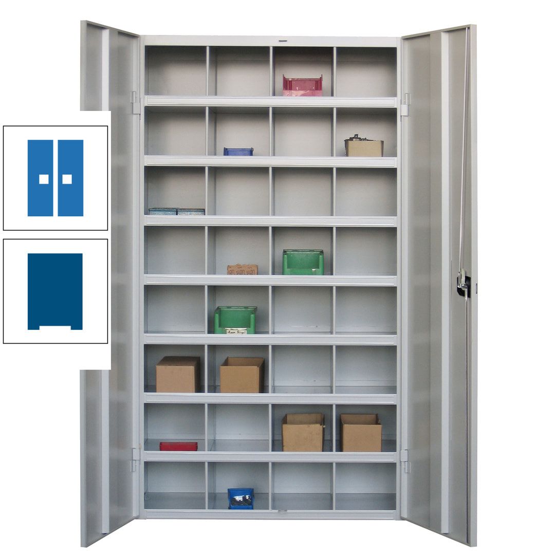 Fächerschrank - Sortierstation - Büroschrank - 32 Fächer - 1.800 x 1.000 x 530 mm (HxBxT) - Materialschrank - anthrazitgrau