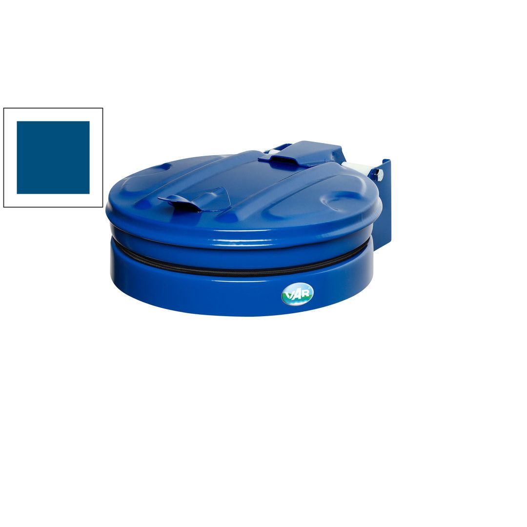 Müllsackhalter - Wandgerät mit Metall Deckel - für 120 l Säcke - 370 x 465 mm (BxT) - enzianblau