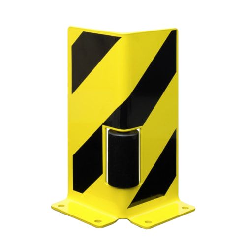 Anfahrschutz mit Leitrolle - Winkelprofil - Höhe 400 mm - gelb/schwarz