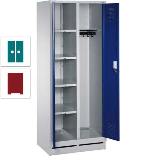 Mehrzweckschrank, Doppeltüren, Füße, 2 Abteile a 300 mm, Korpus anthrazitgrau, Tür anthrazitgrau, 1.800 x 600 x 500 mm (HxBxT)