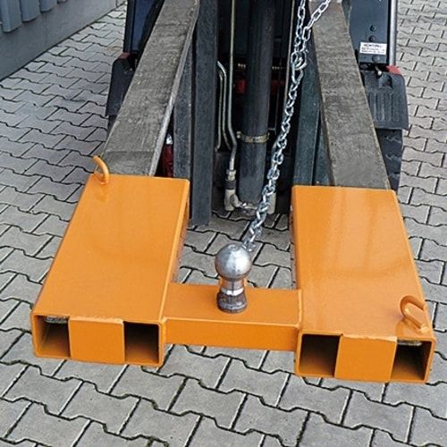 Rangierhilfe für Stapler, Kettensicherung, Kupplungskugel, pulverbeschichtet, stabile Einfahrtaschen,160 x 540 x 410 mm (HxBxT), Farbe anthrazitgrau