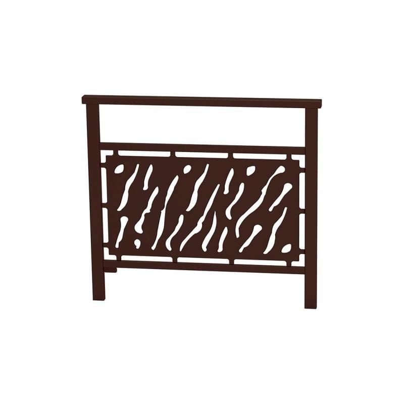 Geländer gestanztes Blech, 900 x 1.000 mm, Farbe enzianblau, eckiger Handlauf, Außengeländer, Systemgeländer