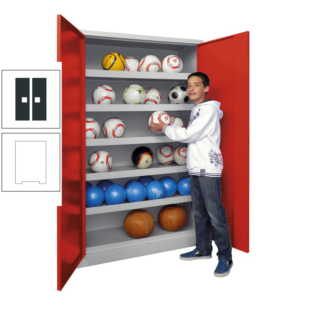 Ballschrank - Vollblechtüren - 5 Böden - 1.950x1.500x500 mm (HxBxT) - anthrazitgrau
