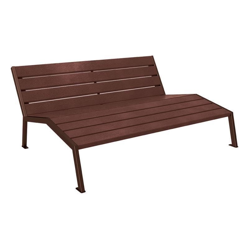 Liegestuhl aus Kunststoff und Stahlstreben - mit Rückenlehne - 808 x 1.800 mm (HxB) - Farbe enzianblau - Parkbank - Gartenbank