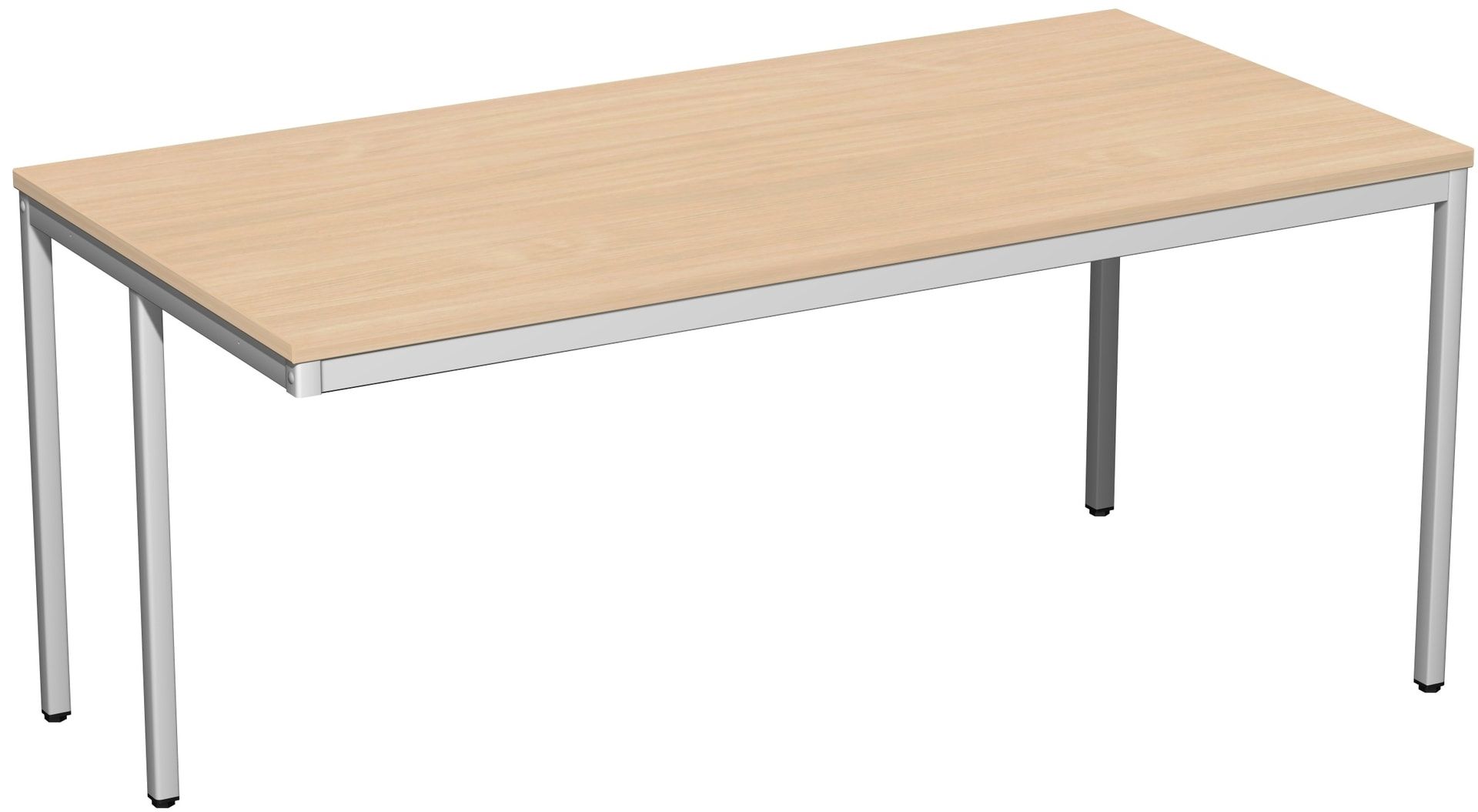 Schreibtisch - 4-Fuß Eco - Bürotisch - 720 x 1.000 x 800 mm (HxBxT) - Gestell lichtgrau - Ahorn
