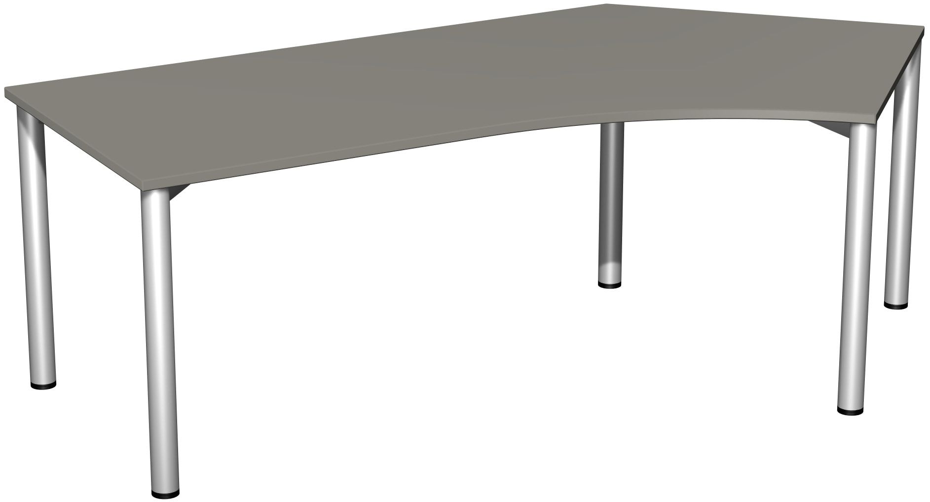 Winkel-Schreibtisch - Winkel rechts - 4-Fuß Flex - 720 x 2.166 x 1.130 mm (HxBxT) - Gestell anthrazit - Ahorn