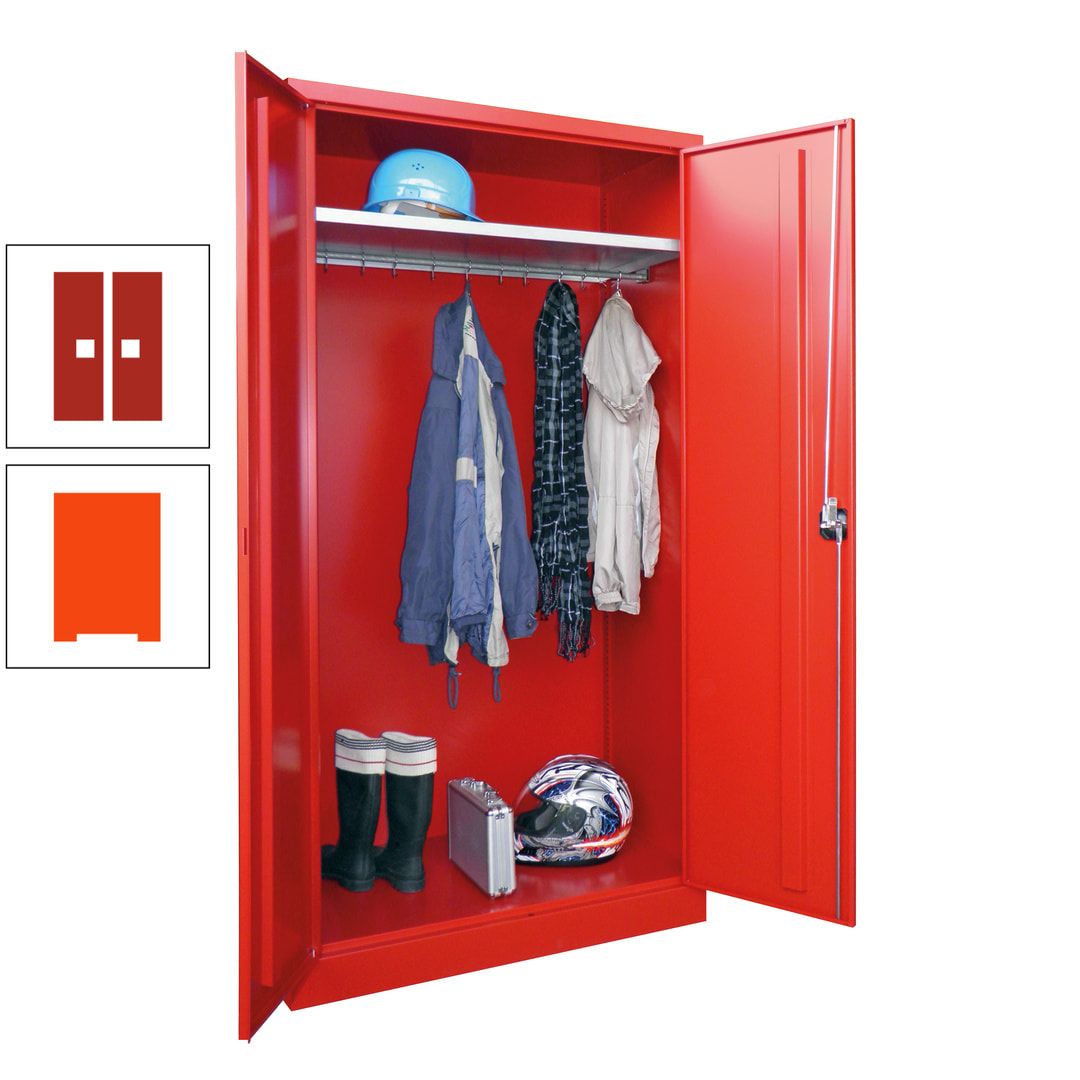 Garderobenschrank - 1.950x1.000x500 mm (HxBxT) - Hutboden, pulverbeschichtet - anthrazitgrau