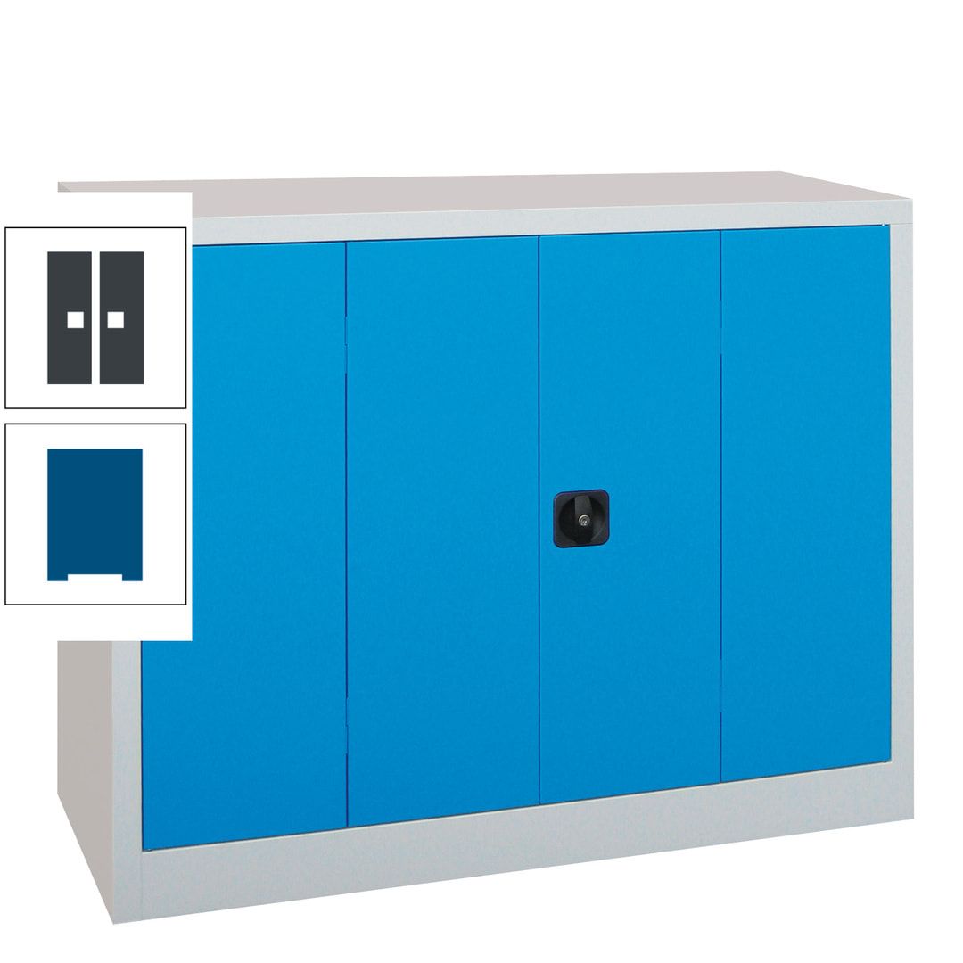 Falttürenschrank - 1.000x1.200x400 mm (HxBxT) - 2 Einlegeböden, gepulvert - Zylinderschloss - anthrazitgrau