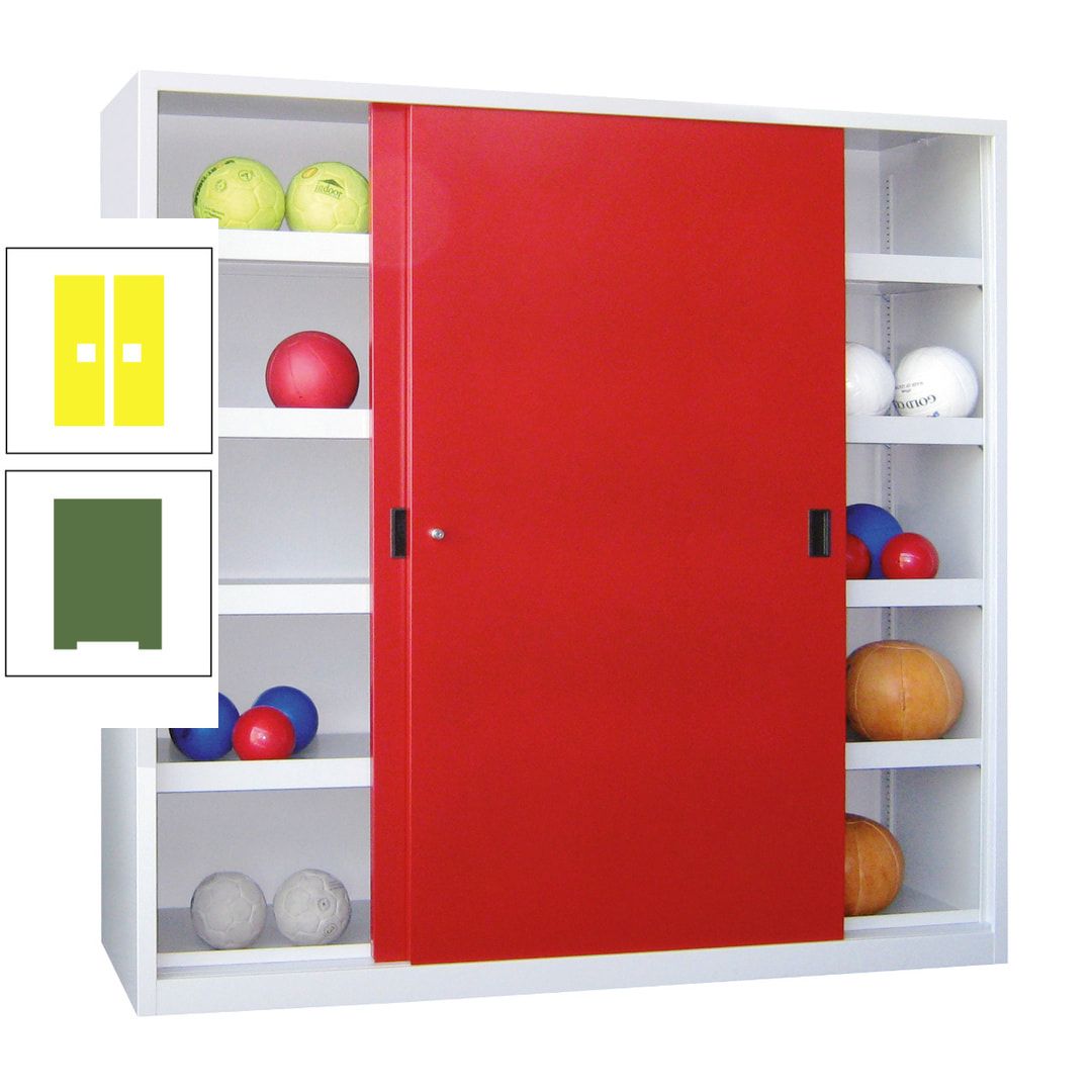 Ballschrank - Schiebetüren - Trennwand - 8 Böden - 1.950x1.500x600 mm (HxBxT) - anthrazitgrau
