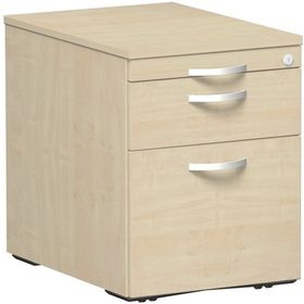 Rollcontainer, 1 Schublade, Hängeregistratur, Utensilienfach, Zentralverschluss, 565 x 438 x 600 mm (HxBxT), Frontfarbe wählbar, Korpusfarbe wählbar