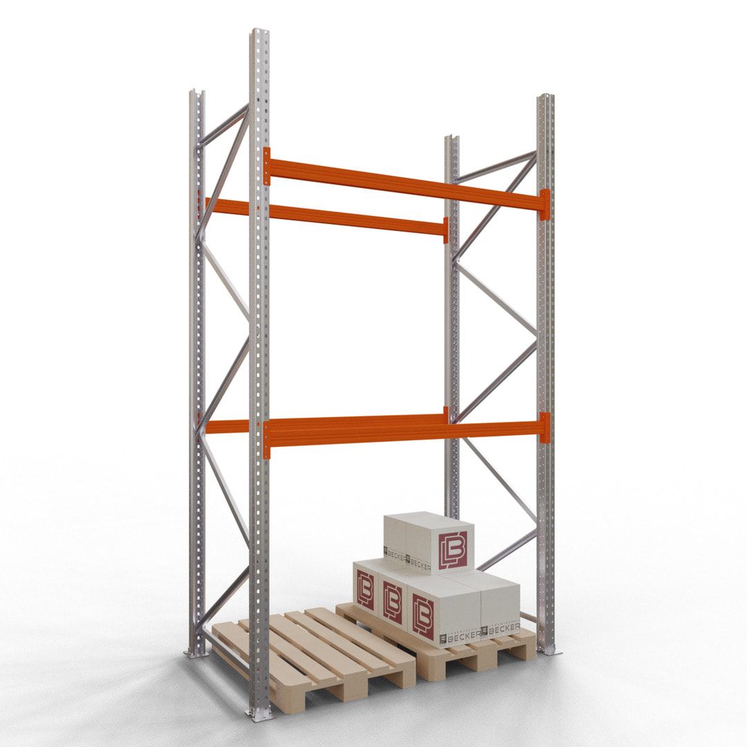 Schwerlastregal Palettenregal - Anbauregal - Fachlast 2.000 kg - Feldlast 4.000 kg - Höhe 3.500 mm - Fachmaß 1.850 x 1.100 mm (BxT) VKfrei