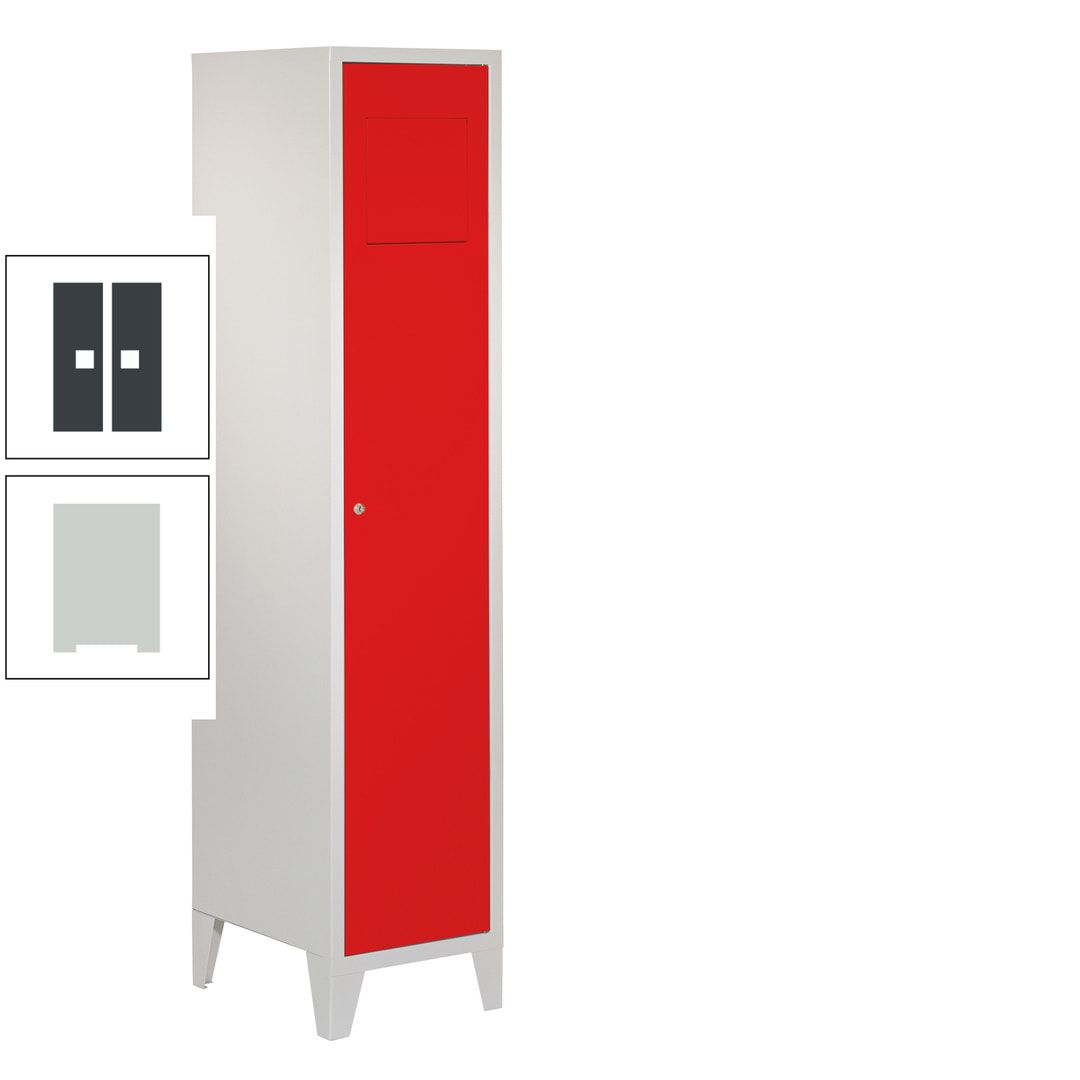 Wäschesammelschrank - 1.850 x 400 x 500 mm (HxBxT) - Füße - Drehriegel - anthrazitgrau