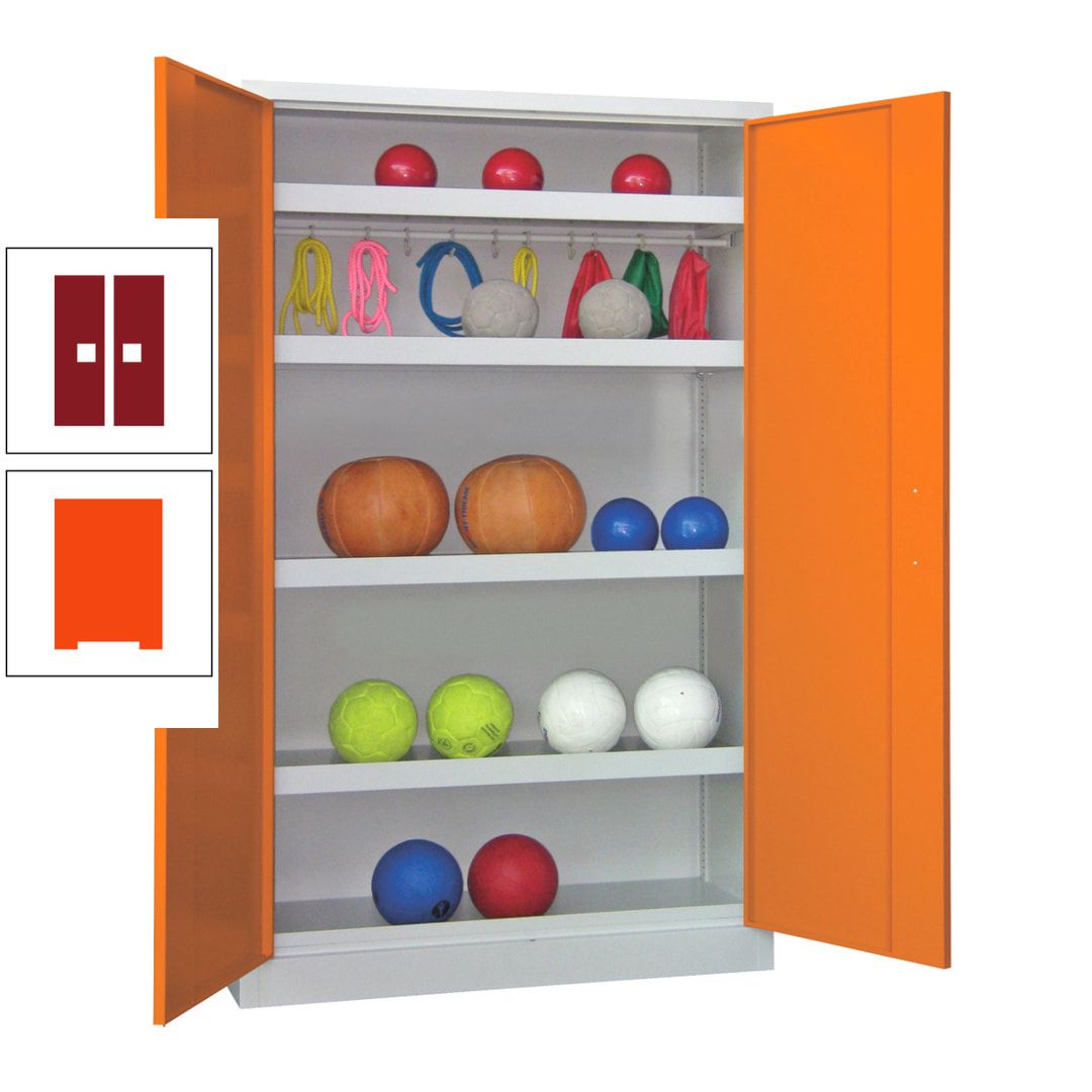 Ballschrank - Vollblechtüren - 4 Böden - 1 Hakenleiste - 1.950x1.200x500 mm (HxBxT) - anthrazitgrau