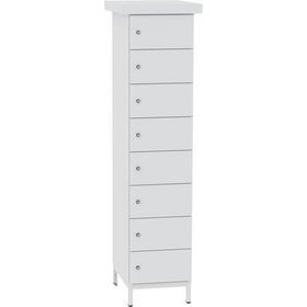 Akkuschrank, Batterieladeschrank, 8 Fächer, Schutzart IP54, Schuko, 1.855 x 400x 570 mm (HxBxT), Farben wählbar