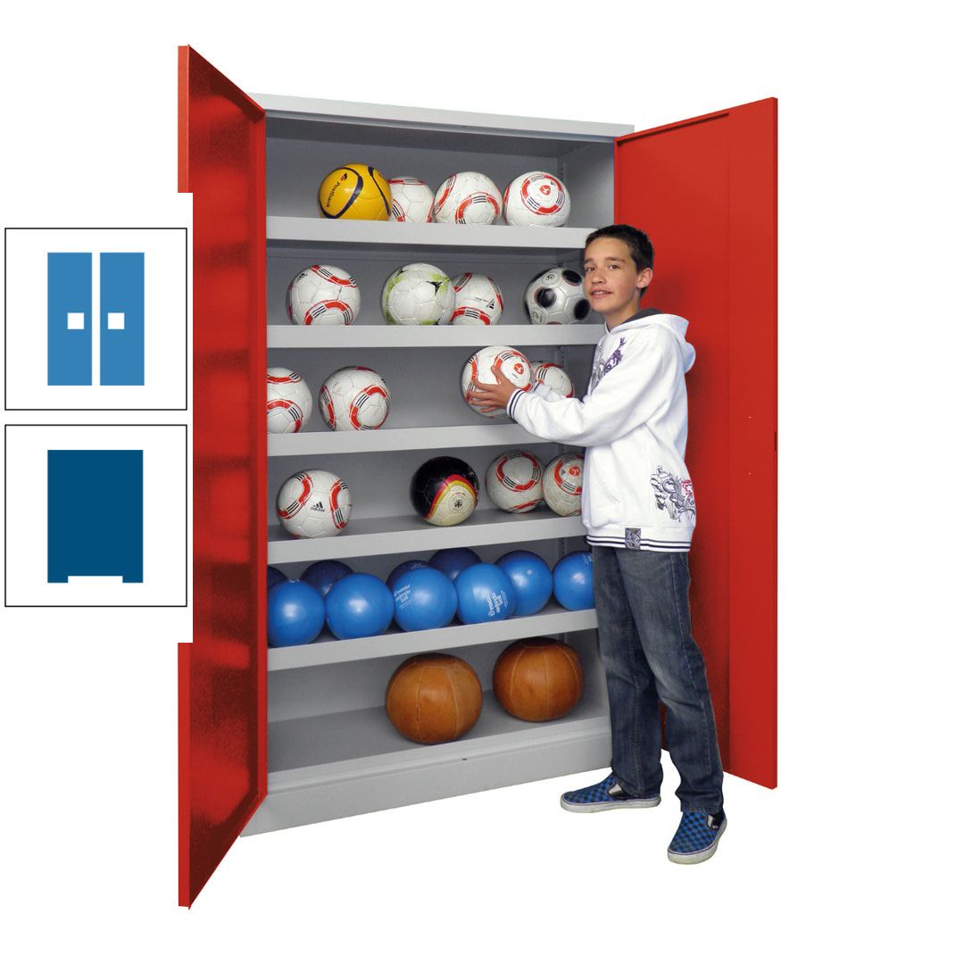 Ballschrank - Vollblechtüren - 5 Böden - 1.950x1.500x500 mm (HxBxT) - anthrazitgrau
