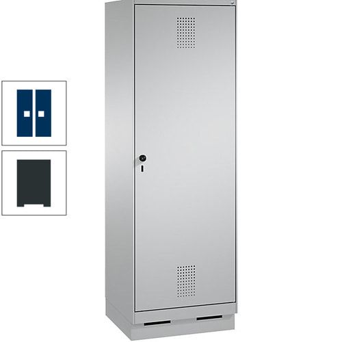 Doppel-Spind, Garderobenschrank, 1 Tür für 2 Abteile a 300 mm, Korpus anthrazitgrau, Türen anthrazitgrau, 1.800 x 600 x 500 mm (HxBxT)
