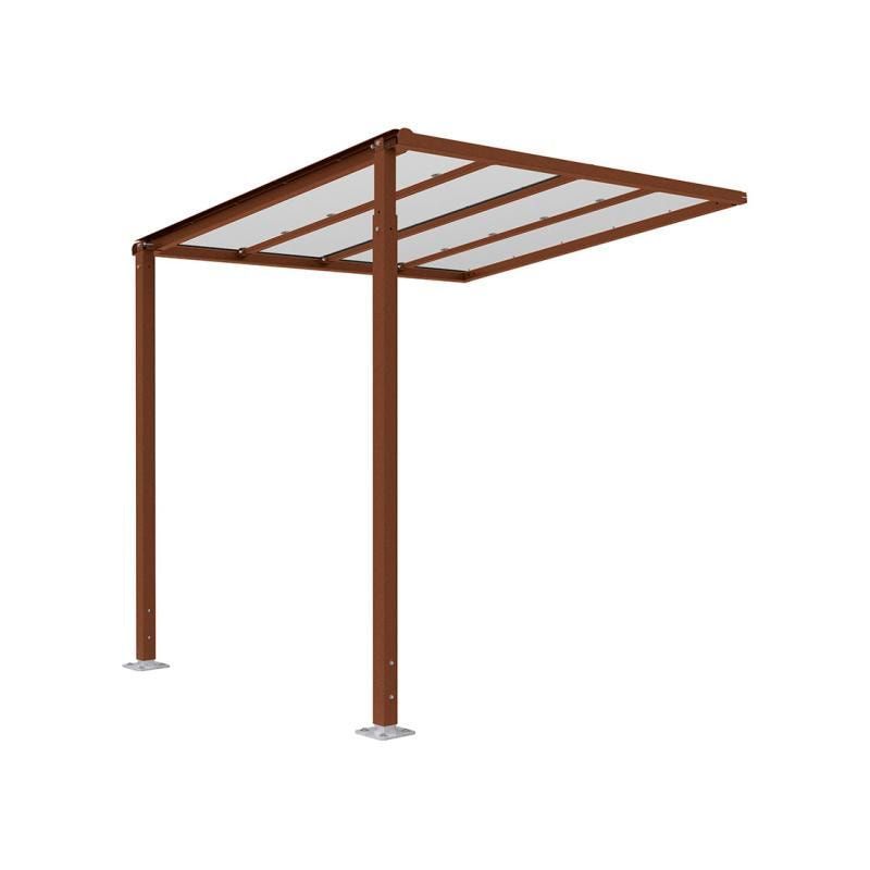 Erweiterung für Fahrradüberdachung, Unterstand, 6 Plätze, feuerverzinkt, 2.880 x 2.500 x 2.434 mm (HxBxT), enzianblau (RAL 5010)