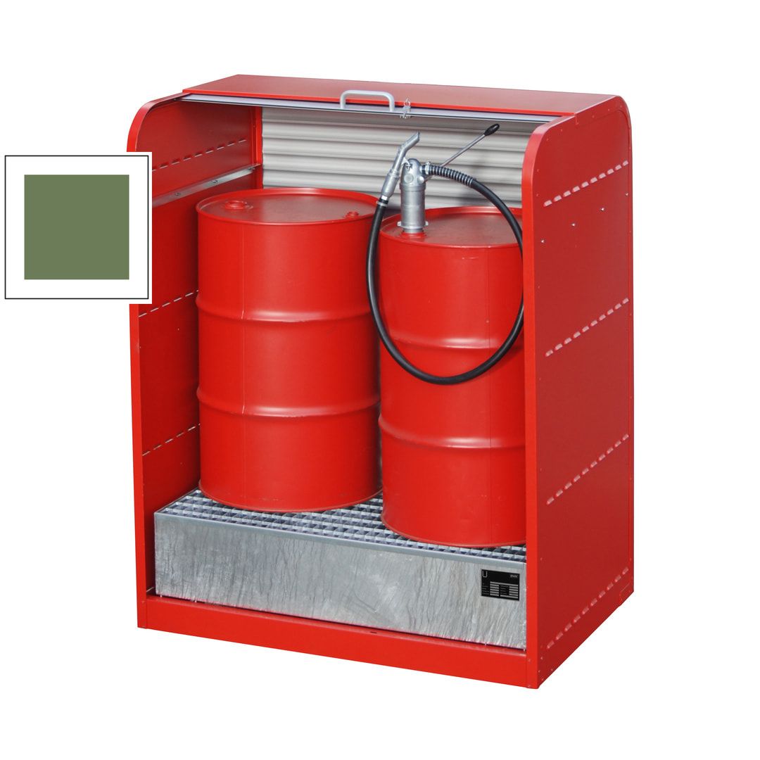 Gefahrstoffschrank mit Rollladen - für 2 x 200-l-Fass - feuerrot