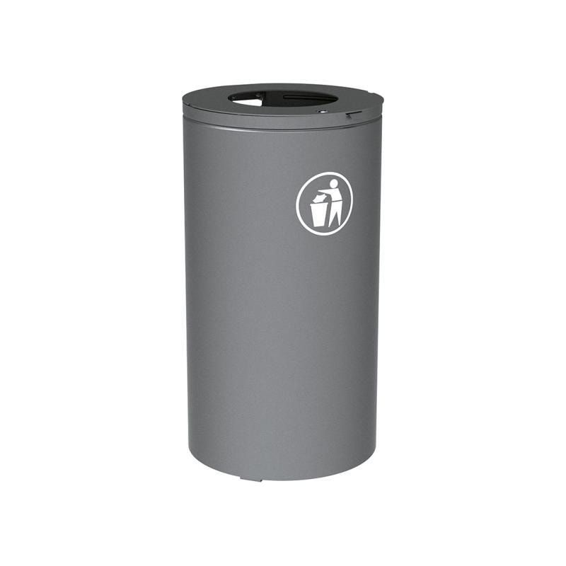 Abfalleimer mit Inneneimer - 80 Liter - 450 x 845 mm (DxH) - mit Verankerungsstäben - Farbe enzianblau