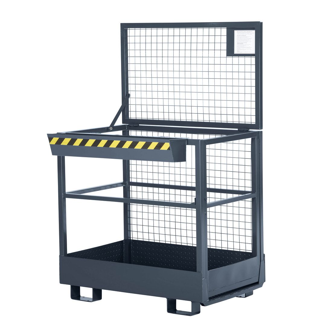 Arbeitsbühne für Stapler und Frontlader - Arbeitskorb - Montagebühne - 2 Personen - Tragkraft 300 kg - 1.910 x 1.200 x 800 mm (HxBxT) - anthrazitgrau
