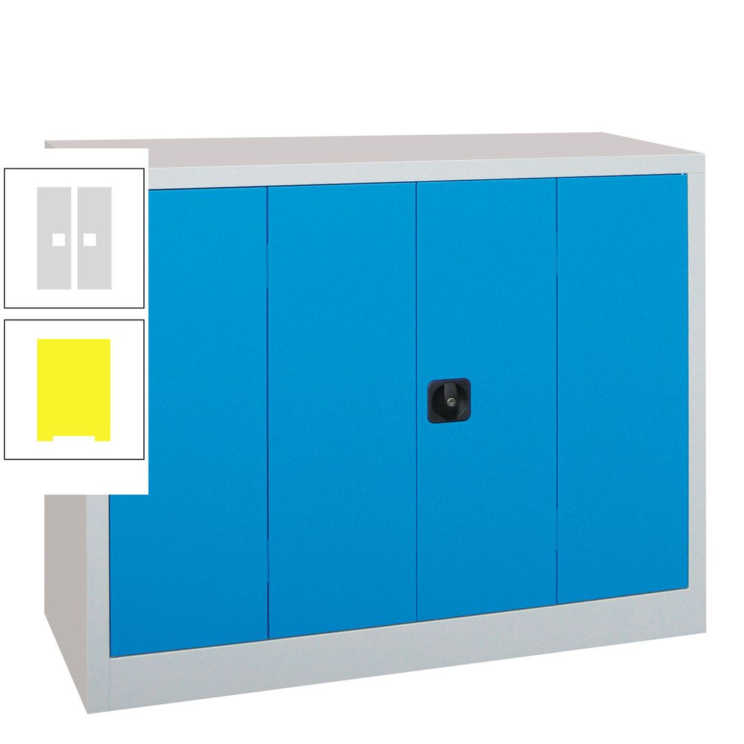 Falttürenschrank - 1.000x1.200x400 mm (HxBxT) - 2 Einlegeböden, gepulvert - Zylinderschloss - anthrazitgrau