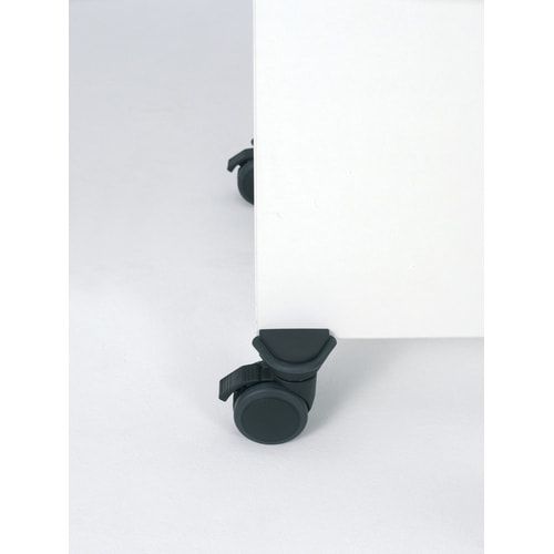 Rollladencaddy, 2 Schubladen, Materialauszug, Fachböden, 4 Rollen, abschließbar,1.155 x 515 x 600 mm (HxBxT), Front silber, Korpusfarbe Ahorn