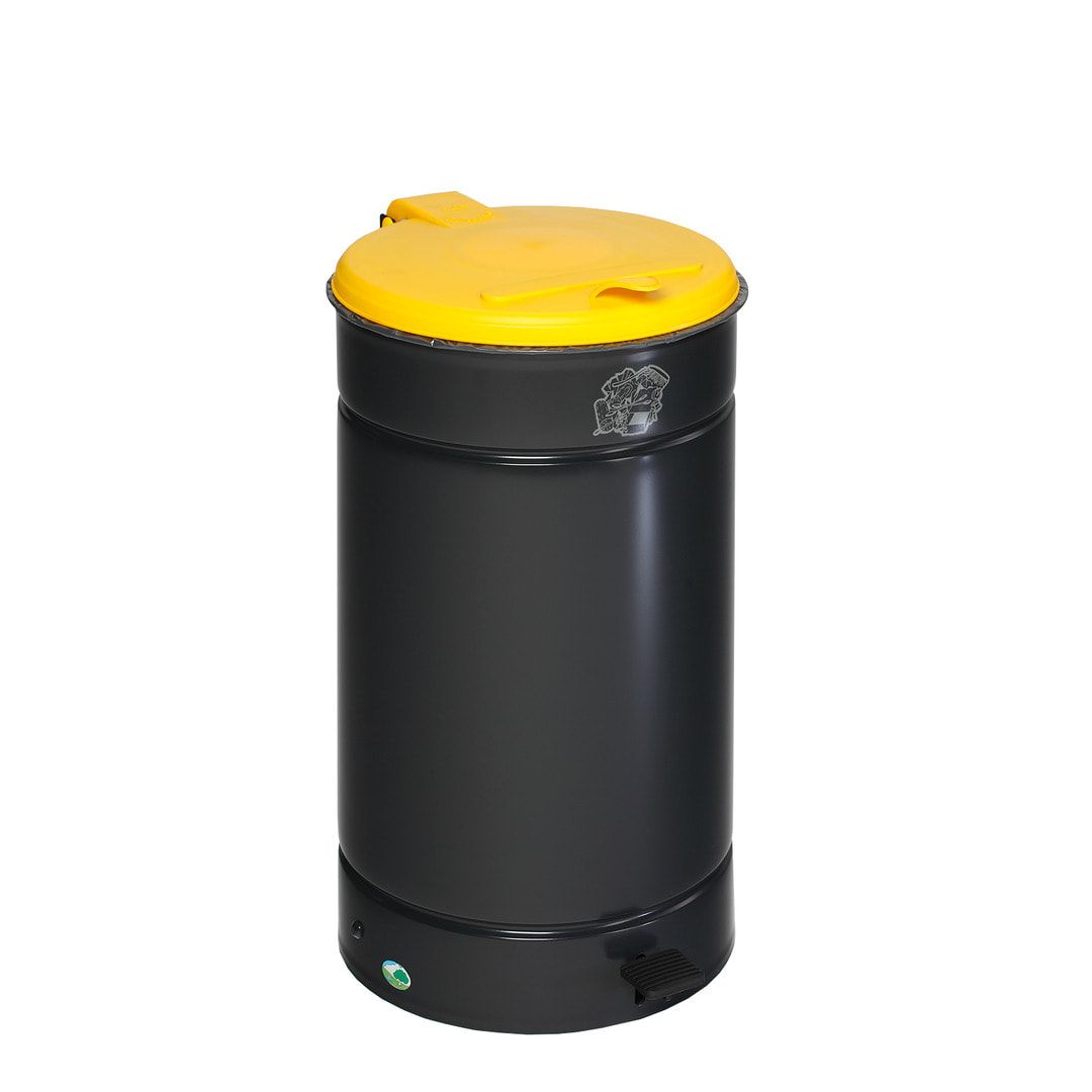 Tretabfallsammler - Mülleimer - Fußpedal - Volumen 60 l - Höhe 700 mm - Durchmesser 450 mm - enzianblau
