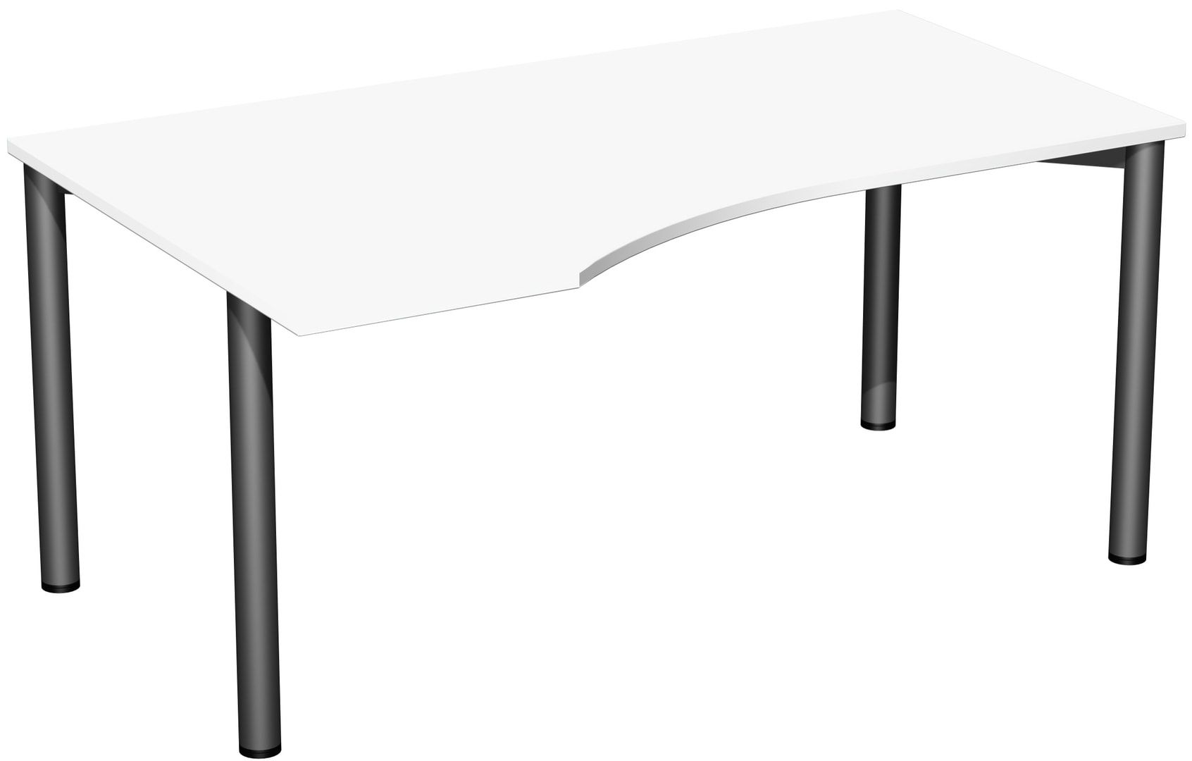 Eckschreibtisch - Ecke links - 4-Fuß Flex - 720 x 1.600 x 1.000 mm (HxBxT) - Gestell anthrazit - Ahorn