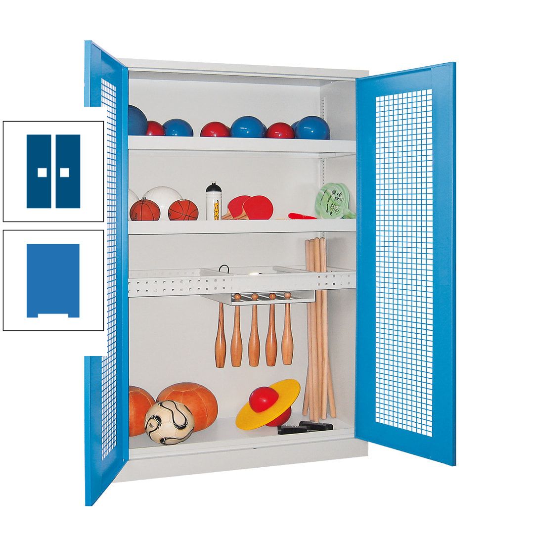 Sportschrank - Vollblechtüren - Variante 2 - 1.950x1.200x500 mm (HxBxT) - anthrazitgrau