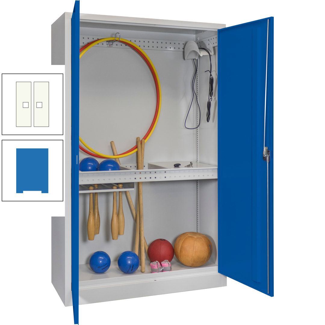 Sportschrank - Vollblechtüren - Variante 3 - 1.950x1.200x500 mm (HxBxT) - anthrazitgrau