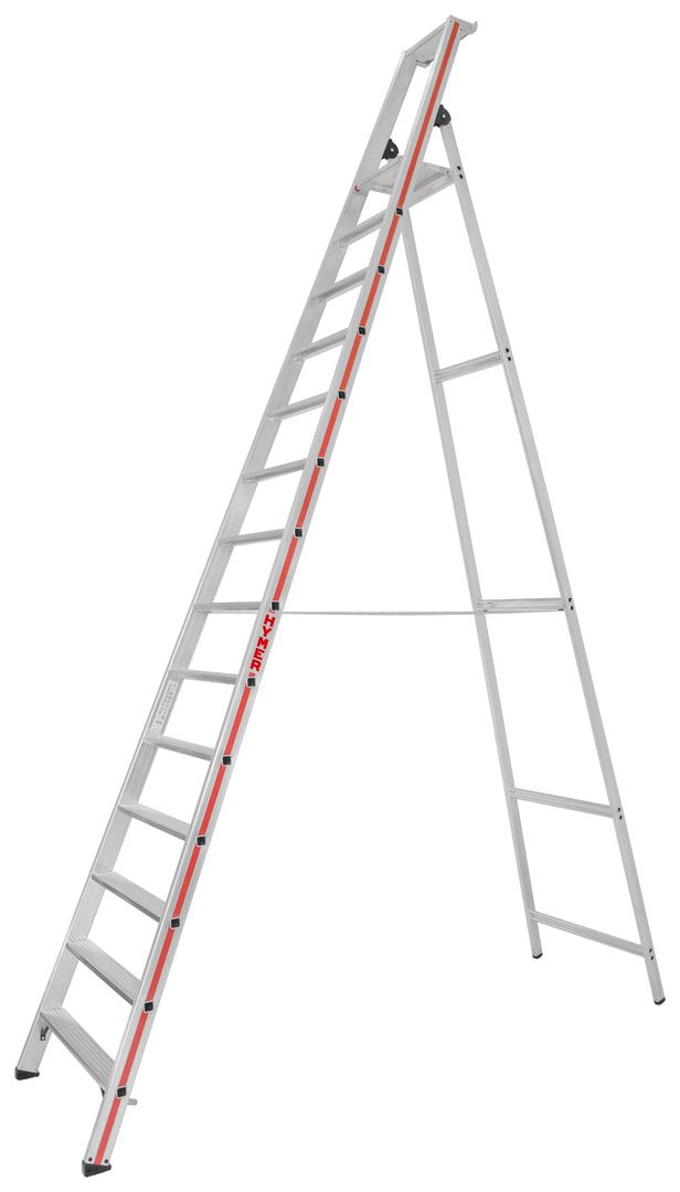 Einseitige Alu-Stufenstehleiter - Brücke aus Aluguss - Länge 1.700 mm - 4 Stufen - Standhöhe 930 mm