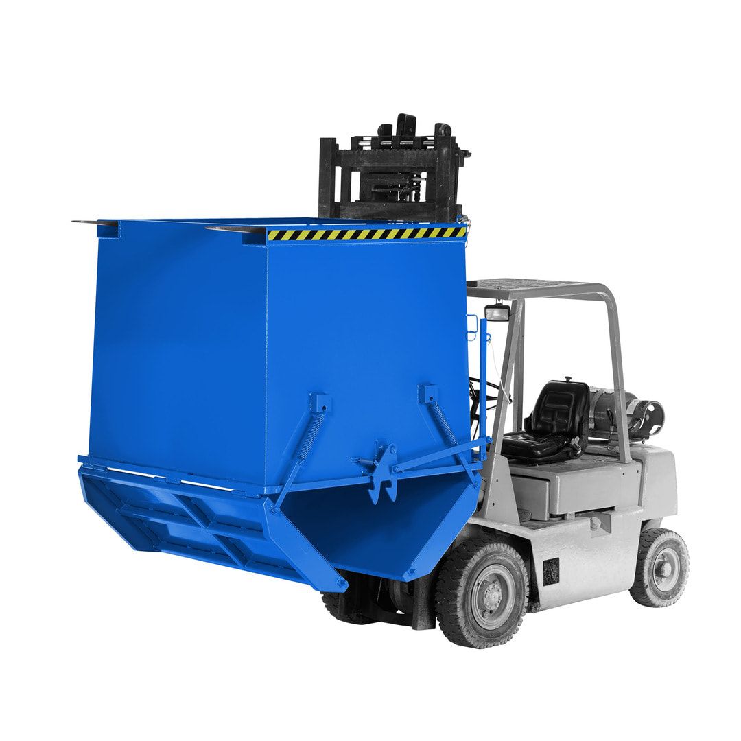 Klappbodenbehälter - 1.000 l Volumen - Traglast 2.000 kg - enzianblau