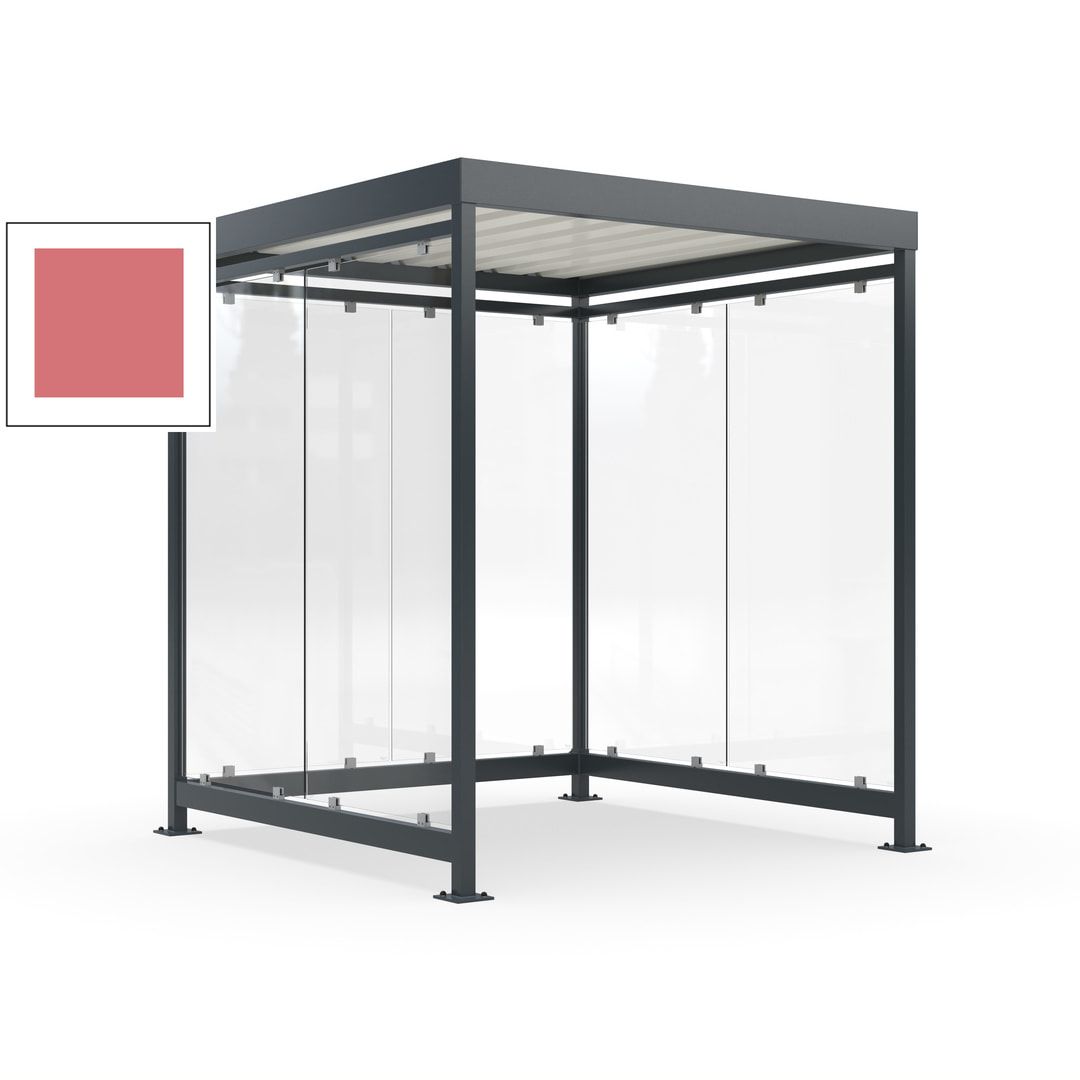 Raucherunterstand, Bushaltestelle, 6-7 Personen, 6 Wände, 2.510 x 2.165 x 2.165 mm (HxBxT), Achatgrau