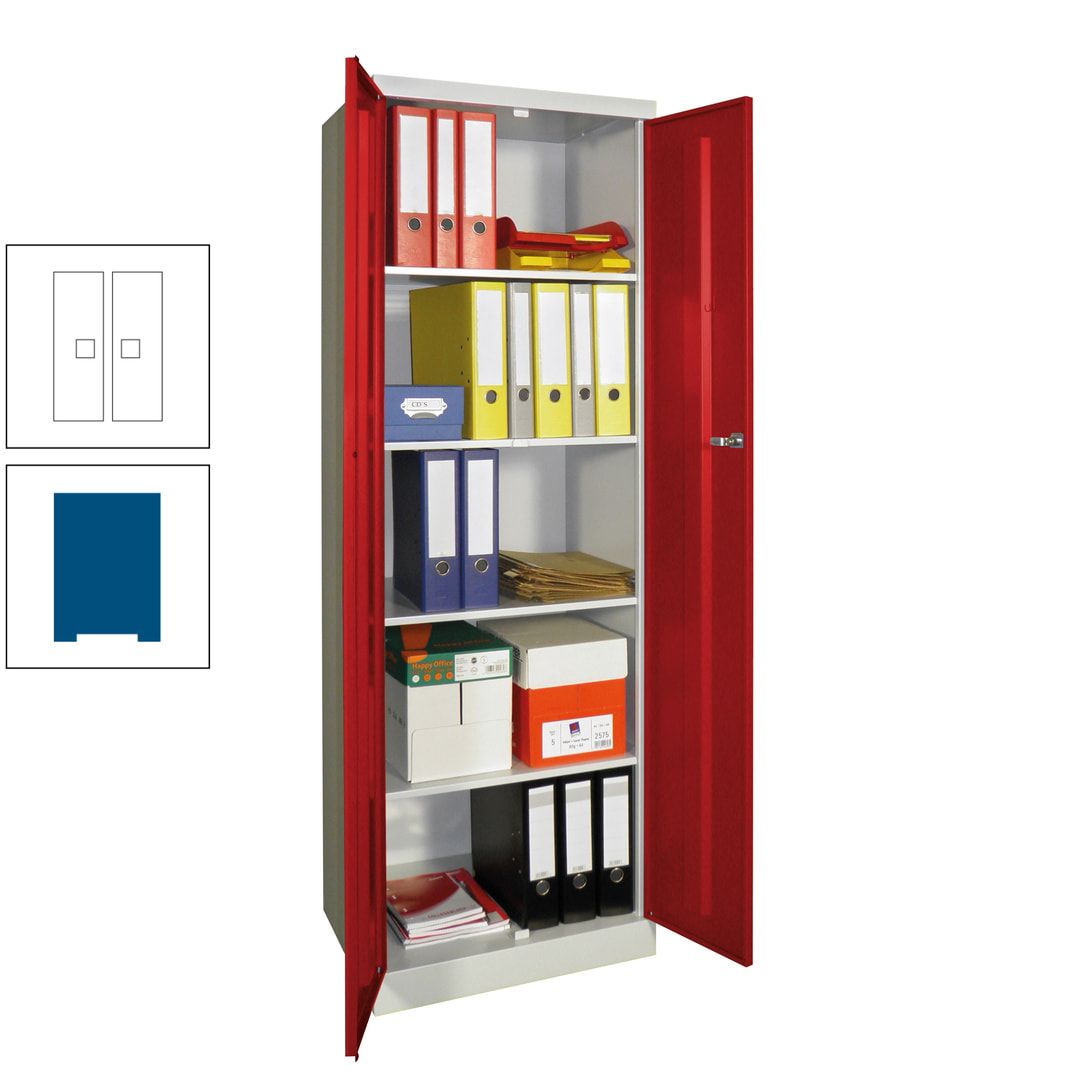 Aktenschrank - Sockel - 4 Böden - 1.800x600x500 mm (HxBxT) - Zylinderschloss - anthrazitgrau