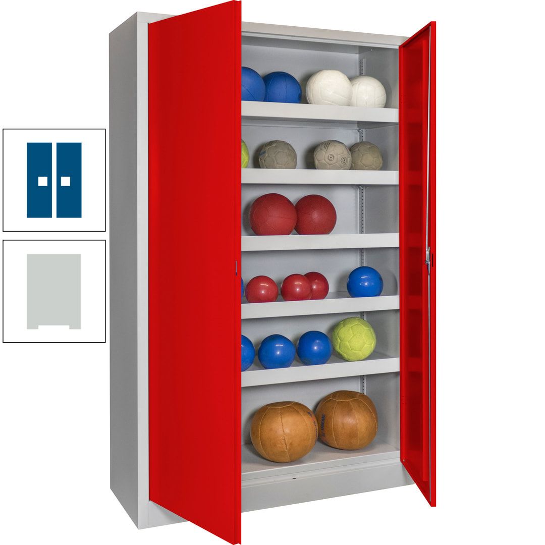 Ballschrank - Vollblechtüren - 5 Böden - 1.950x1.200x500 mm (HxBxT) - anthrazitgrau