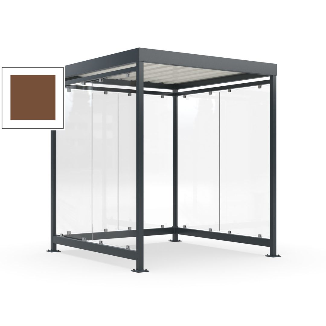 Raucherunterstand, Bushaltestelle, 6-7 Personen, 6 Wände, 2.510 x 2.165 x 2.165 mm (HxBxT), Achatgrau