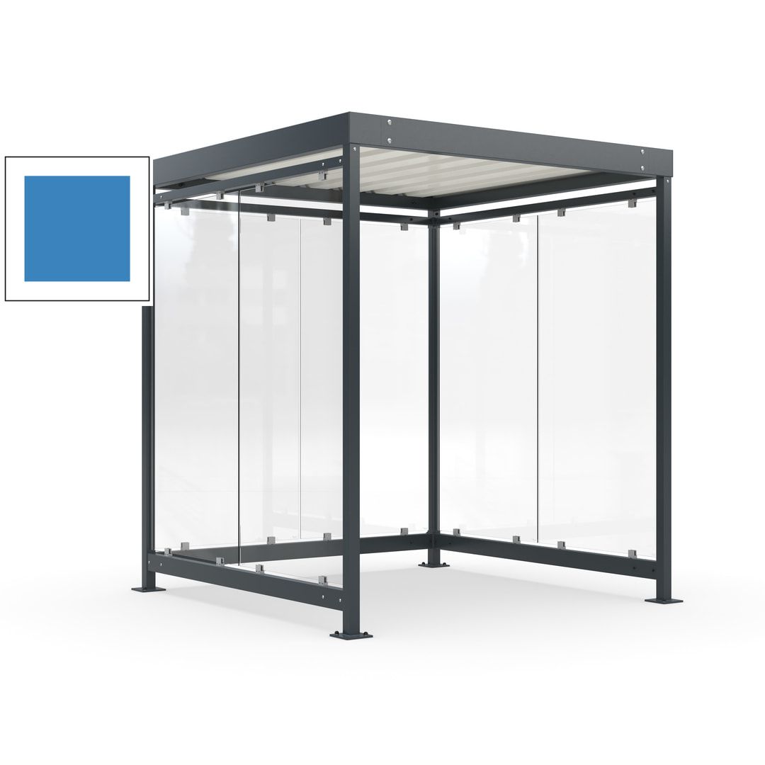 Raucherunterstand, Bushaltestelle, Bausatz, 6-7 Personen, 6 Wände, 2.510 x 2.165 x 2.165 mm (HxBxT), Achatgrau