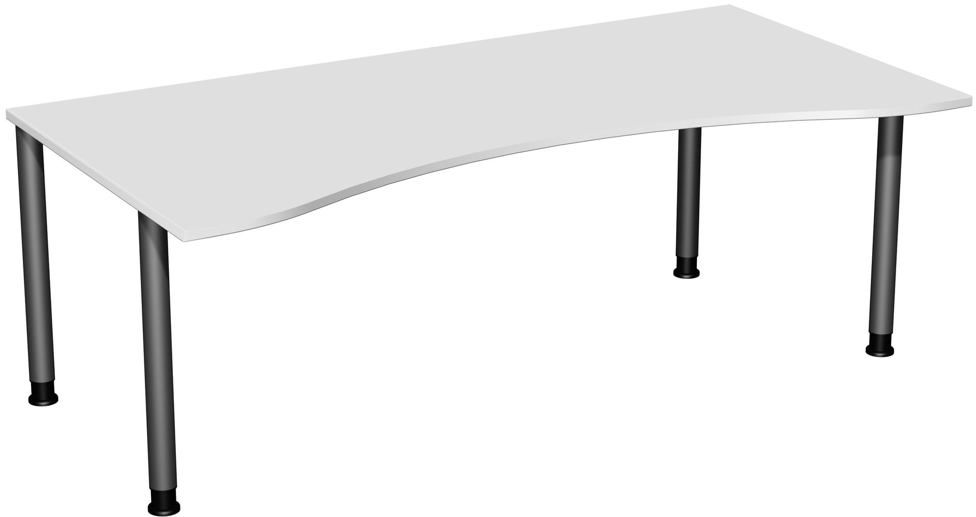 Ergo-Schreibtisch - 4-Fuß Flex - Bürotisch - Höhe 680-800 mm - 1.600 x 1.000 mm (BxT) - Gestell anthrazit - Ahorn
