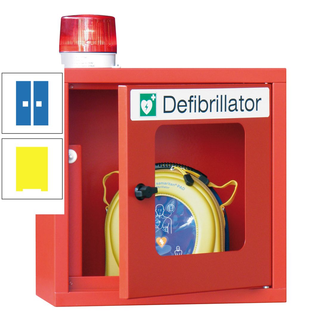 Defibrillatorenschrank mit akustischem und optischem Alarm - 490 x 400 x 200 mm (HxBxT) - Sichtfenster - anthrazitgrau