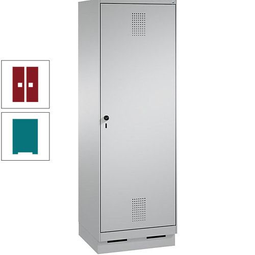 Doppel-Spind, Garderobenschrank, 1 Tür für 2 Abteile a 300 mm, Korpus anthrazitgrau, Türen anthrazitgrau, 1.800 x 600 x 500 mm (HxBxT)