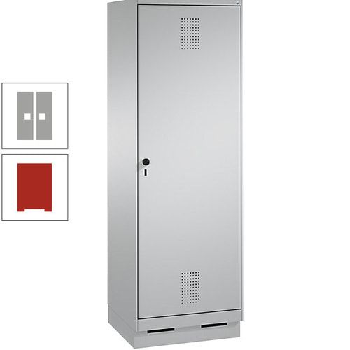 Doppel-Spind, Garderobenschrank, 1 Tür für 2 Abteile a 300 mm, Korpus anthrazitgrau, Türen anthrazitgrau, 1.800 x 600 x 500 mm (HxBxT)