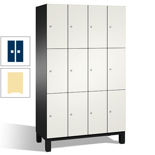 Fächerschrank, Stahlschrank, 12 Fächer, Türöffnungsbegrenzer, mit Füßen, Korpus lichtgrau, Tür anthrazitgrau, 1.980 x 1.200 x 525 mm (HxBxT)