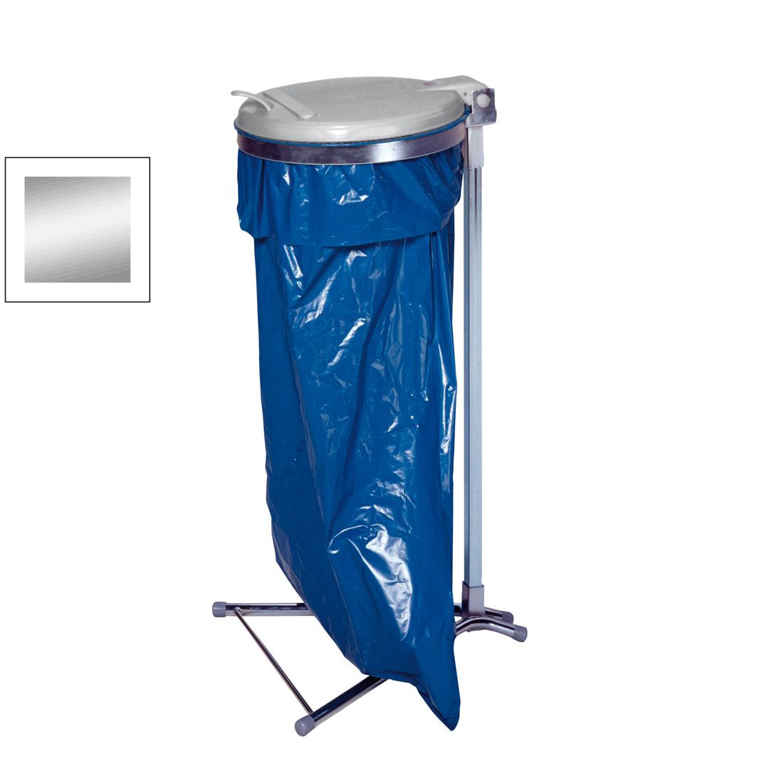 Müllsackhalter zur Wandmontage - für einen 120 l Sack - 400 x 510 mm (BxT) - enzianblau - Deckel Feuerverzinkt