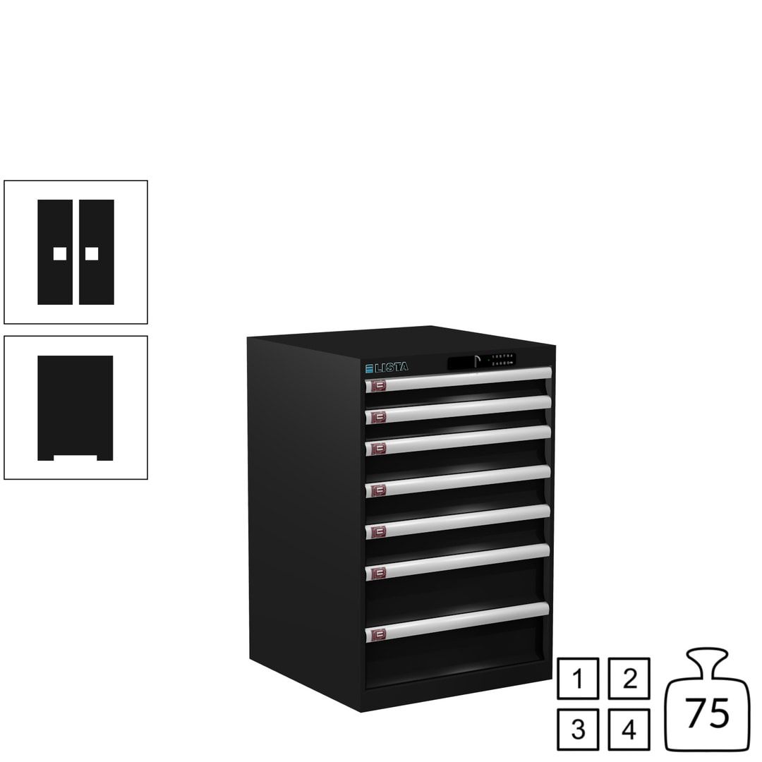 Lista Schubladenschrank - 14.252.010 - 850x564x572 mm (HxBxT) - 7 Schubladen - 75 kg - Key Lock - lichtblau (RAL 5012)