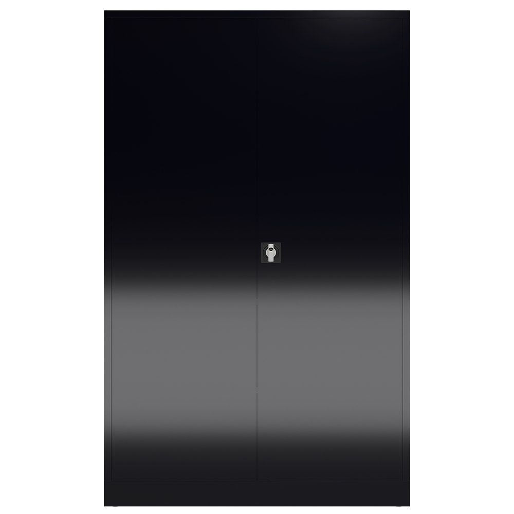 Aktenschrank, Büroschrank, abschließbar, Flügeltüren, 4 Fachböden, 1.945 x 1.200 x 420 mm (HxBxT), Stahl, Korpus und Türen lichtgrau