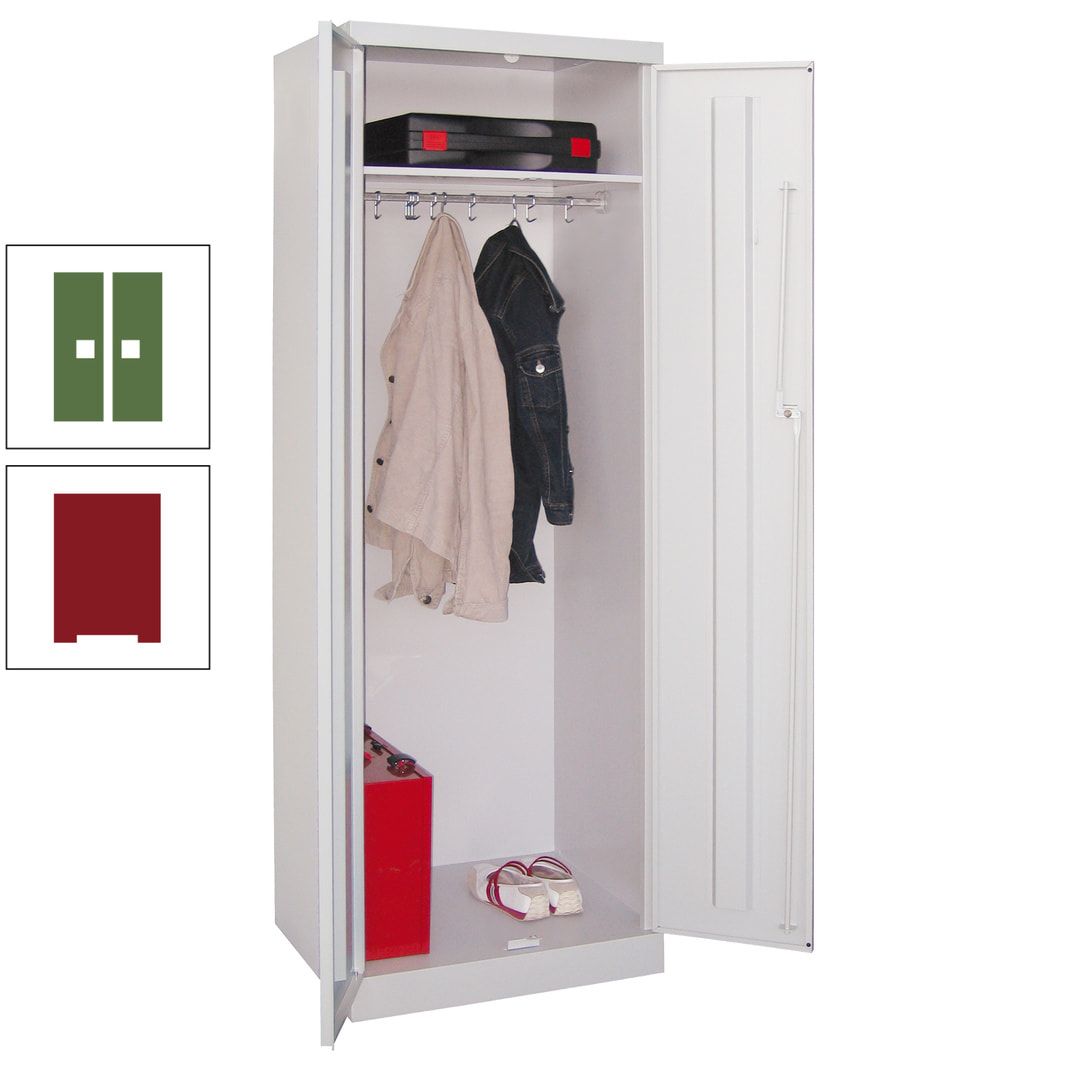 Garderobenschrank - 1 Fachboden - Kleiderstange - 1.800x600x500 mm (HxBxT) - Zylinderschloss - anthrazitgrau